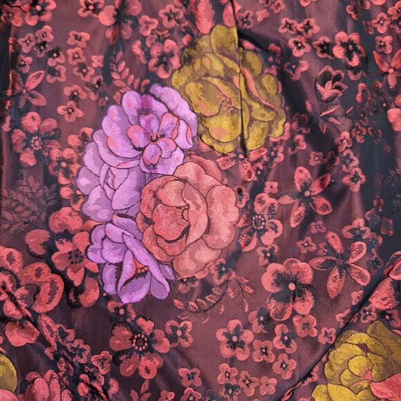 Teri Jon Rickie Freeman Jacquard Skirt Taffeta Floral Formal Midi Full Red 12 - Picture 9 of 16